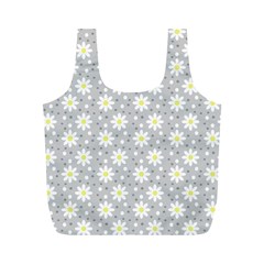 Daisy Dots Grey Full Print Recycle Bags (m)  by snowwhitegirl