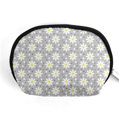 Daisy Dots Grey Accessory Pouches (medium)  by snowwhitegirl