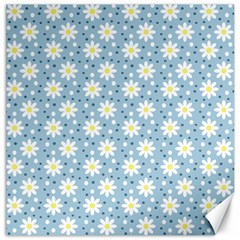 Daisy Dots Light Blue Canvas 16  X 16   by snowwhitegirl