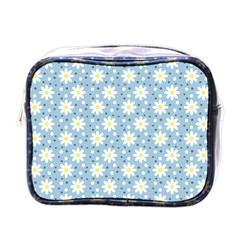 Daisy Dots Light Blue Mini Toiletries Bags by snowwhitegirl