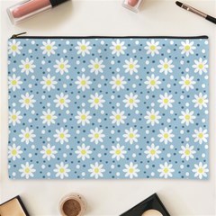 Daisy Dots Light Blue Cosmetic Bag (xxxl)  by snowwhitegirl