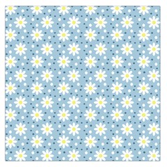 Daisy Dots Light Blue Large Satin Scarf (square) by snowwhitegirl