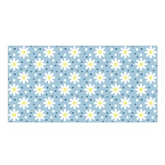 Daisy Dots Light Blue Satin Shawl by snowwhitegirl