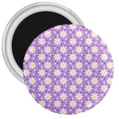 Daisy Dots Lilac 3  Magnets by snowwhitegirl