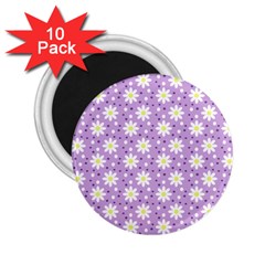 Daisy Dots Lilac 2 25  Magnets (10 Pack)  by snowwhitegirl