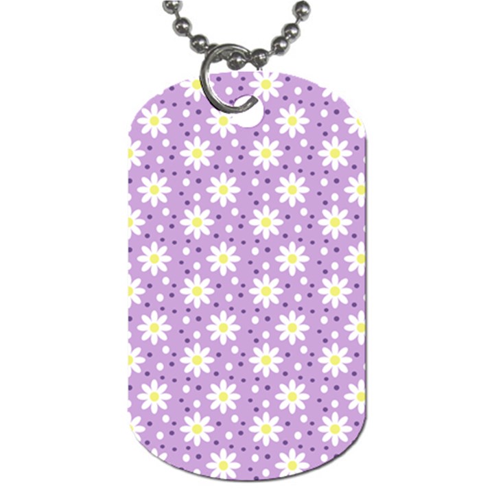 Daisy Dots Lilac Dog Tag (Two Sides)