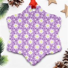 Daisy Dots Lilac Ornament (snowflake) by snowwhitegirl