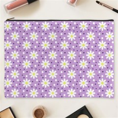 Daisy Dots Lilac Cosmetic Bag (xxxl)  by snowwhitegirl