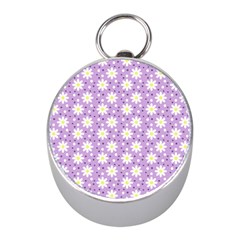 Daisy Dots Lilac Mini Silver Compasses by snowwhitegirl