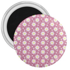 Daisy Dots Pink 3  Magnets by snowwhitegirl