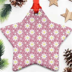 Daisy Dots Pink Ornament (star) by snowwhitegirl