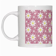 Daisy Dots Pink White Mugs by snowwhitegirl