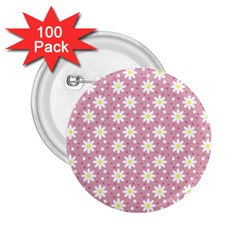 Daisy Dots Pink 2 25  Buttons (100 Pack)  by snowwhitegirl