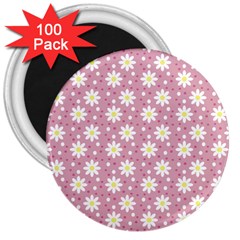 Daisy Dots Pink 3  Magnets (100 Pack) by snowwhitegirl