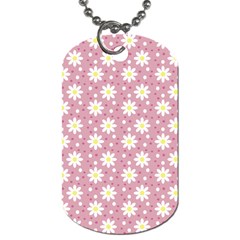 Daisy Dots Pink Dog Tag (one Side) by snowwhitegirl