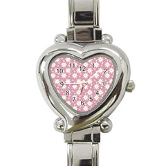 Daisy Dots Pink Heart Italian Charm Watch by snowwhitegirl