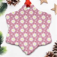 Daisy Dots Pink Ornament (snowflake) by snowwhitegirl