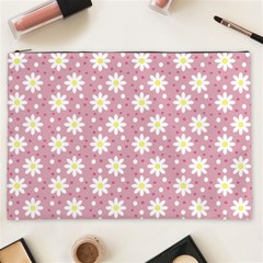 Daisy Dots Pink Cosmetic Bag (xxl)  by snowwhitegirl