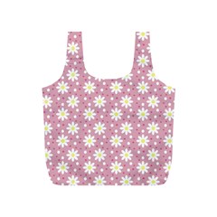 Daisy Dots Pink Full Print Recycle Bags (s)  by snowwhitegirl