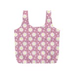 Daisy Dots Pink Full Print Recycle Bags (S)  Front