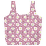 Daisy Dots Pink Full Print Recycle Bags (L)  Front