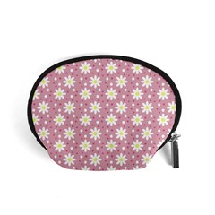 Daisy Dots Pink Accessory Pouches (small)  by snowwhitegirl