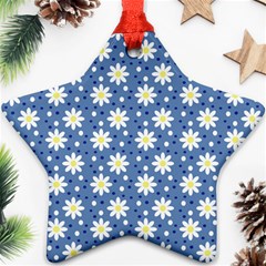 Daisy Dots Blue Ornament (star) by snowwhitegirl