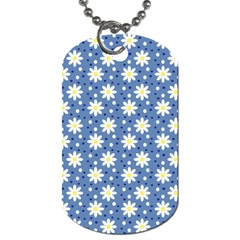 Daisy Dots Blue Dog Tag (two Sides) by snowwhitegirl