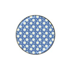 Daisy Dots Blue Hat Clip Ball Marker by snowwhitegirl