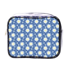 Daisy Dots Blue Mini Toiletries Bags by snowwhitegirl