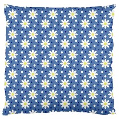 Daisy Dots Blue Large Cushion Case (one Side) by snowwhitegirl