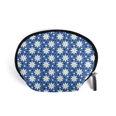 Daisy Dots Blue Accessory Pouches (small)  by snowwhitegirl