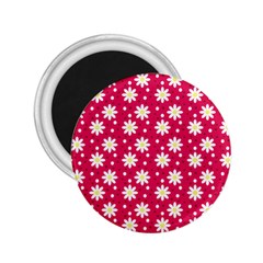 Daisy Dots Light Red 2 25  Magnets by snowwhitegirl