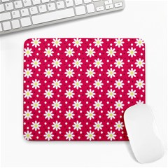 Daisy Dots Light Red Large Mousepads by snowwhitegirl