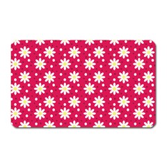 Daisy Dots Light Red Magnet (rectangular) by snowwhitegirl