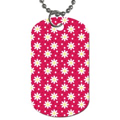 Daisy Dots Light Red Dog Tag (one Side) by snowwhitegirl