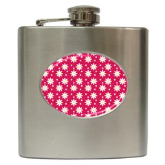 Daisy Dots Light Red Hip Flask (6 Oz) by snowwhitegirl