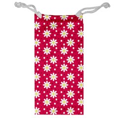 Daisy Dots Light Red Jewelry Bag by snowwhitegirl