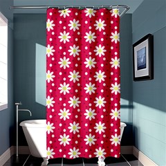 Daisy Dots Light Red Shower Curtain 36  X 72  (stall)  by snowwhitegirl