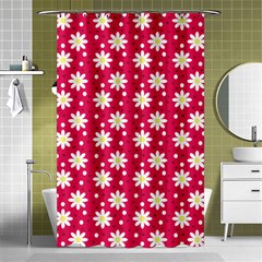 Daisy Dots Light Red Shower Curtain 48  X 72  (small)  by snowwhitegirl