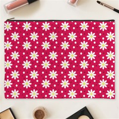 Daisy Dots Light Red Cosmetic Bag (xxxl)  by snowwhitegirl