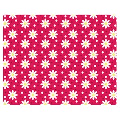 Daisy Dots Light Red Double Sided Flano Blanket (medium) 