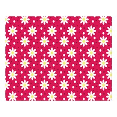 Daisy Dots Light Red Double Sided Flano Blanket (large) 