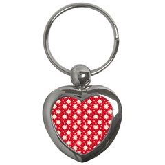 Daisy Dots Red Key Chains (heart)  by snowwhitegirl