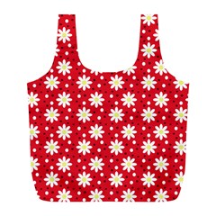 Daisy Dots Red Full Print Recycle Bags (l)  by snowwhitegirl