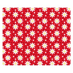 Daisy Dots Red Double Sided Flano Blanket (small)  by snowwhitegirl