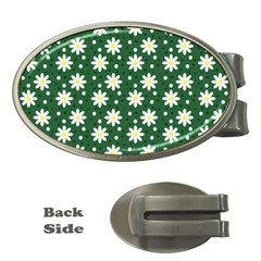 Daisy Dots Green Money Clips (oval)  by snowwhitegirl