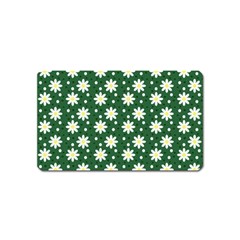 Daisy Dots Green Magnet (name Card) by snowwhitegirl