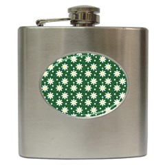 Daisy Dots Green Hip Flask (6 Oz) by snowwhitegirl