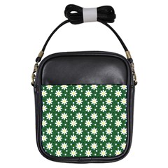 Daisy Dots Green Girls Sling Bags